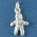 Gingerbread Man 3D Sterling Silver Charm Pendant