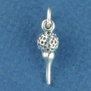 Golf Ball with Tee 3D Sports Sterling Silver Charm Pendant add to a Charm Bracelet