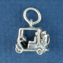 Golf Cart 3D Sterling Silver Charm Pendant