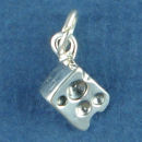 Cheese, Swiss 3D Food Sterling Silver Charm Pendant Great for a Charm Bracelet