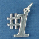 Number 1 Charm Sterling Silver Pendant