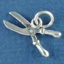 Garden Hedge Shears 3D Gardening Tool Sterling Silver Charm Pendant