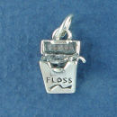 Dental Floss used in a Dentist Occupation 3D Sterling Silver Charm Pendant