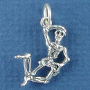 Halloween: Skeleton 3D Sterling Silver Charm Pendant