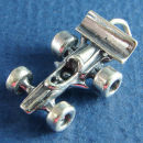 Car: Formula One Race Car 3D Sterling Silver Charm Pendant