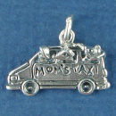 Mom's Taxi Mini Van with Kids Sterling Silver Charm Pendant