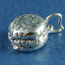 Hamburger Fast Food 3D Sterling Silver Charm Pendant