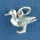 Duck Large 3D Sterling Silver Charm Pendant