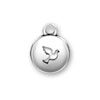 Inspiration Round Domed Affirmation Message Dove Sterling Silver Charm