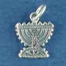 Religious Jewish Menorah Candles Sterling Silver Charm Pendant