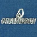 Family Grandson Word Phrase Sterling Silver Charm Pendant