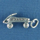 Childern's Wagon, Flyer 3D Sterling Silver Charm Pendant