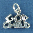 God Child Word Phrase Sterling Silver Charm Pendant