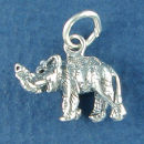 Elephant 3D Animal Sterling Silver Charm Pendant