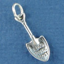 I Dig You The Most Phase on Shovel 3D Sterling Silver Charm Pendant