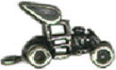 Sprint Car 3D Sterling Silver Charm Pendant