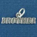 Family Brother Word Phrase Sterling Silver Charm Pendant