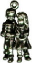 Boy and Girl 3D Sterling Silver Charm Pendant