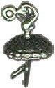 Ballerina-3D Sterling Silver Charm