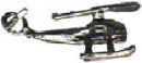 Helicopter 3D Sterling Silver Charm Pendant