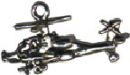 Helicopter Military 3D Sterling Silver Charm Pendant