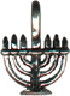 Religious Jewish Menorah Candles 3D Sterling Silver Charm Pendant