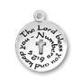 Christian Scripture Disk Word Phrase of Numbers 6:24 Charm Sterling Silver Pendant with Cutout Cross
