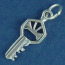 Key-3D Sterling Silver Charm