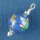 School Word Globe with Sterling Silver Ball Accent 3D Charm Pendant