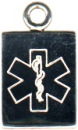 Medical Identification Rectangle Sterling Silver Charm Engraved Jewelry