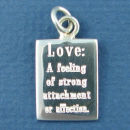Affirmation Charm Love Engravable Gift Sterling Silver Charm Pendant