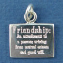 Affirmation Charm Friendship Engravable Gift Sterling Silver Charm Pendant