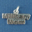 Military Mom Sterling Silver Charm Pendant