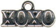 XOXO Hugs and Kisses Symbol Sterling Silver Charm Pendant
