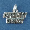Military Army Brat Word Phrase Sterling Silver Charm Pendant