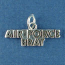 Military Air Force Brat Word Phrase Sterling Silver Charm Pendant