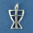 Christian First Communion Chalice with Cross Sterling Silver Charm Pendant