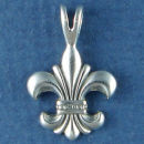 Fleur de Lis Sterling Silver Charm with Pendant Top