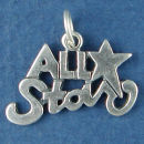 All Star Word Phrase with a Star Sterling Silver Charm Pendant