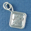 Cooking Pot Holder with Word Phrase What's Cookin Sterling Silver Charm