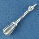 Chefs Cooking Whisk 3D Sterling Silver Charm Pendant