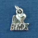 Bicycle I Love "Heart" BMX Sterling Silver Bike Charm for Charm Bracelet