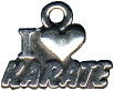 Martial Arts; Karate, I Love Sterling Silver Charm Pendant