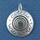 Affirmation Charm Circles Unbroken Sterling Silver Charm Pendant