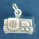 Radio 3D Sterling Silver Charm Pendant