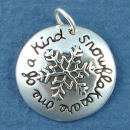 Affirmation Charm Snowflakes are One of a Kind Sterling Silver Charm Pendant