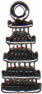 Chinese Pagoda 3D Sterling Silver Charm Pendant