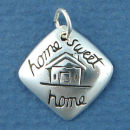 Affirmation Charm Home Sweet Home Sterling Silver Charm Pendant