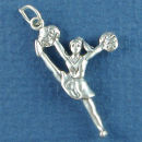Cheer Charm and Cheerleader Charm Sterling Silver Image