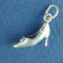 Ladies Pump Shoe with Buckle Design 3D Sterling Silver Charm Pendant